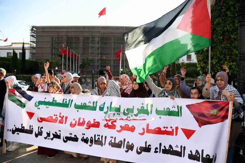 محتجون مغاربة يدعمون “صمود غزة” أمام التقتيل بالمجازر والتجويع