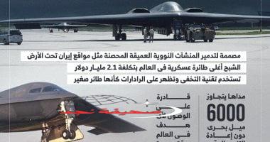 «تحت سماء طهران الغامضة!» الشبح يهدد إيران: قاذفة “بى-2” تتسلل وتقصف عمق الأرض (إنفوجراف)