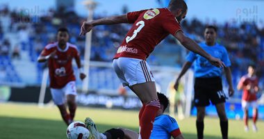 غزل المحلة يفرض التعادل السلبي على الأهلي فى الشوط الأول.. صور