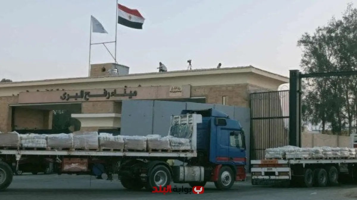 10 شاحنات مساعدات إماراتية تصل قطاع غزة عبر معبر كرم أبو سالم