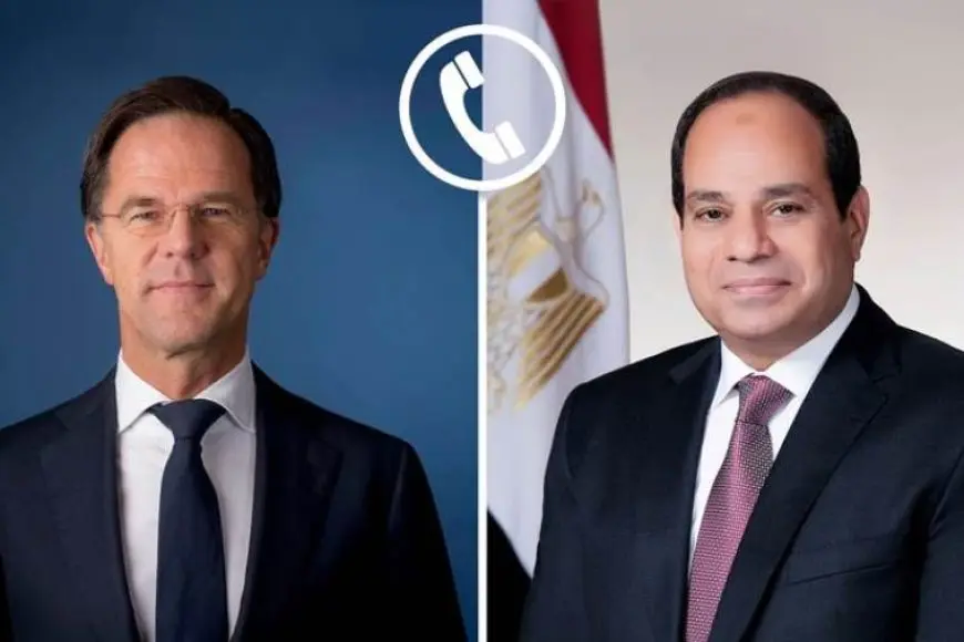 السيسي ورئيس وزراء هولندا يبحثان التشاور والتنسيق حول القضايا الإقليمية والدولية