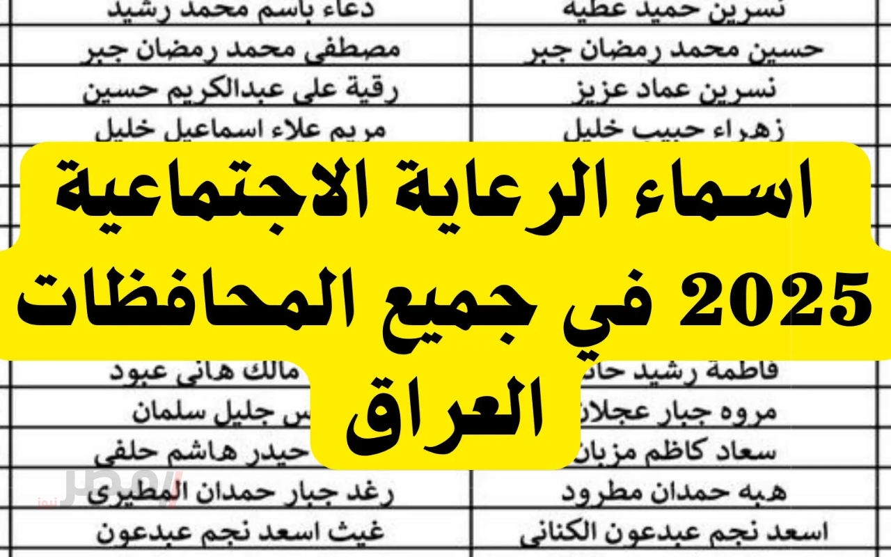 اسماء الرعاية الاجتماعية 2025 الوجبة السابعة جميع محافظات العراق ورابط الاستعلام-