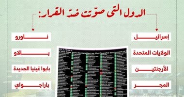 10 دول فقط ضد الإرادة الدولية.. الرافضون لإعلان نيويورك بشأن حل الدولتين.. إنفوجراف