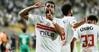 عدى الدباغ يسجل أول أهدافه مع الزمالك ويتقدم على المصرى فى الدقيقة 30.. صور