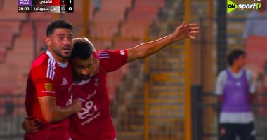 تريزيجيه يسجل الهدف الأول للأهلي أمام سيراميكا فى الدقيقة 26 (1-0)