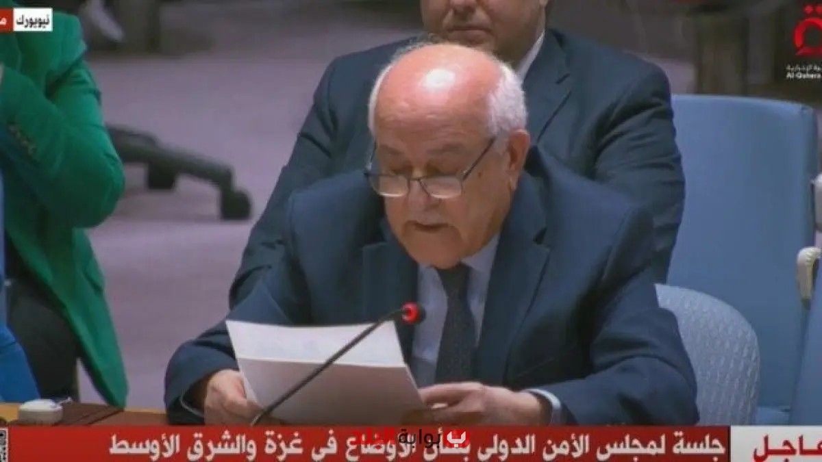 مندوب فلسطين في الأمم المتحدة يؤكد أن التصويت لصالح الدولة الفلسطينية يعزز فرص تطبيق حل الدولتين