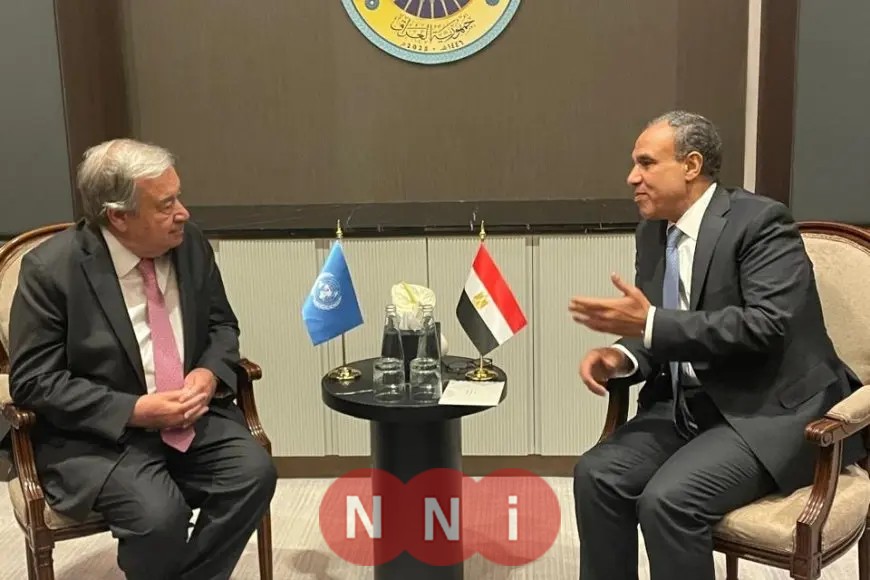 وزير الخارجية والمغتربين يلتقي بالسكرتير العام للأمم المتحدة