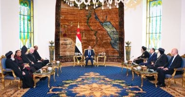 الرئيس السيسى يؤكد سعادته الدائمة بمشاركة الأقباط فى احتفالاتهم