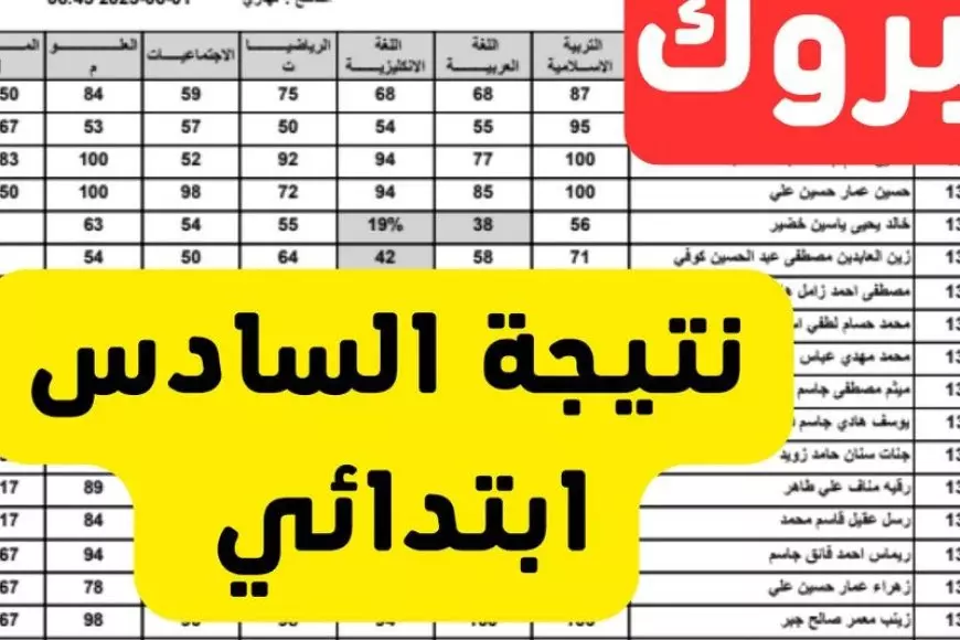 نتائج السادس العراق 2025 كيفية الاستعلام عبر الموقع الرسمي لوزارة التربية العراقية