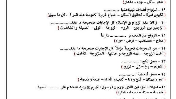 روشتة التفوق في التربية الاسلامية اولى ثانوي