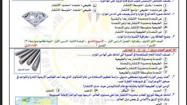 تقييمات الاسبوع التاسع ثانية ثانوي