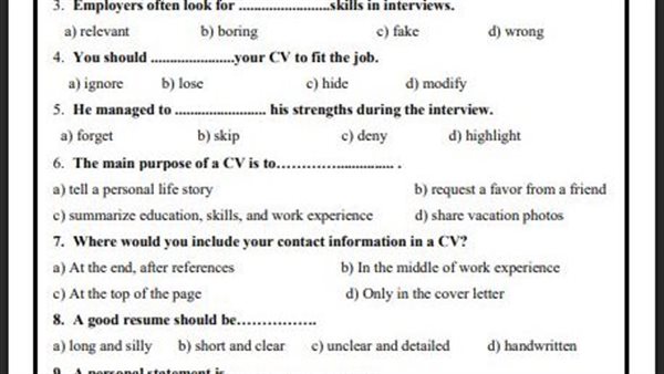 تقييمات الصف الأول الثانوي الاسبوع الـ 15
