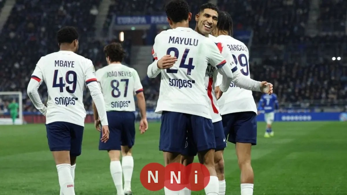 باريس سان جيرمان يتفوق على ستراسبورغ في مباراة مثيرة مع طرد أشرف حكيمي